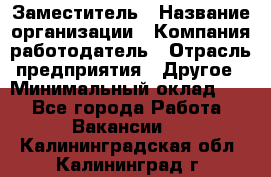 Заместитель › Название организации ­ Компания-работодатель › Отрасль предприятия ­ Другое › Минимальный оклад ­ 1 - Все города Работа » Вакансии   . Калининградская обл.,Калининград г.